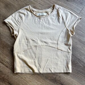 Free People Short Sleeve Tee in Light Taupe
